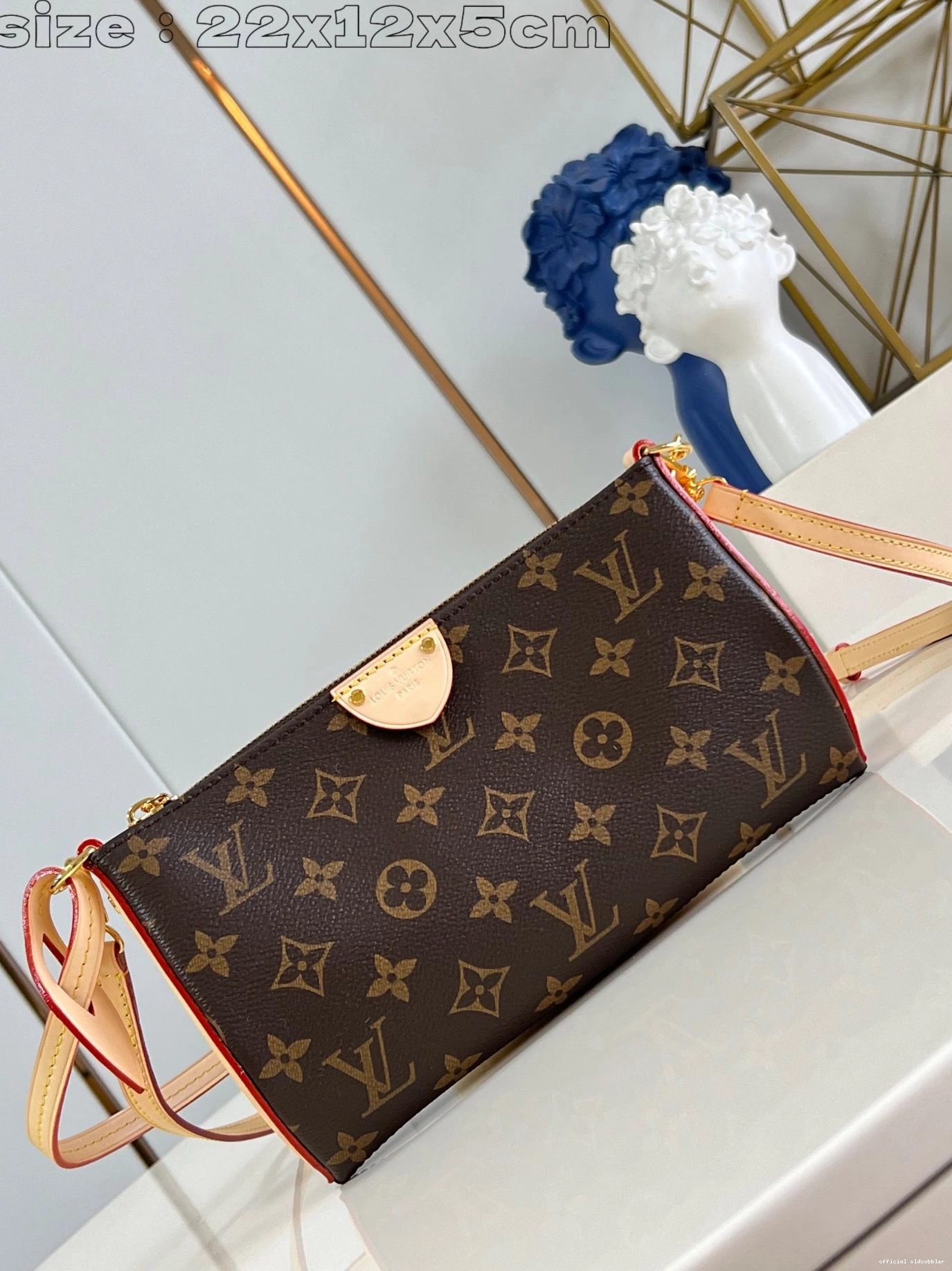 Official oldcobbler 12 x5.5CM Pochette Tirette - x 22 VUITTON LOUIS 0810